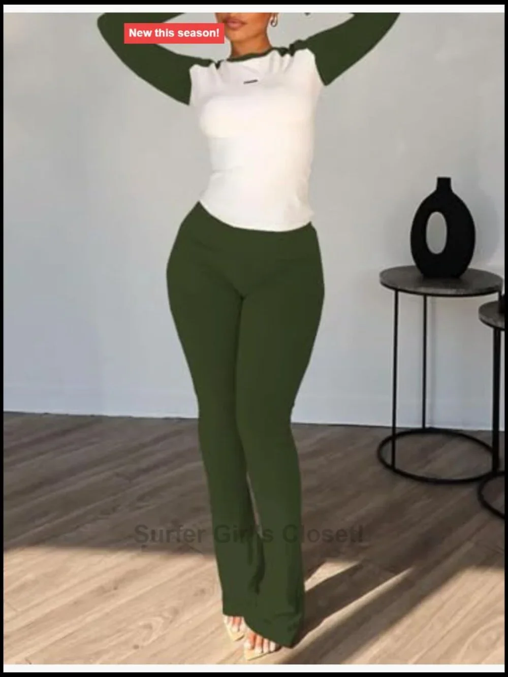 2 Piece Tracksuit Set Long Sleeve Top & High-Waisted Sweatpants Workout Outfit